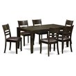 East West Furniture Lynfield 7-piece Wood Table and Dining Chairs in Cappuccino