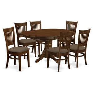 East West Furniture Kenley 7-piece Wood Dining Room Set in Espresso