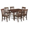 East West Furniture Picasso 7-piece Dining Set with Cushion Seat in Mahogany
