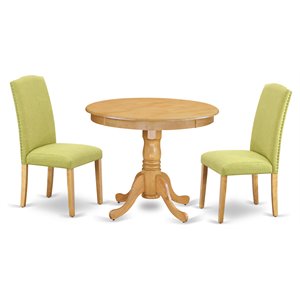 East West Furniture Antique 3-piece Wood Dining Set in Oak/Limelight