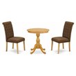 East West Furniture Eden 3-piece Traditional Wood Dining Room Set in Oak