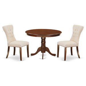 East West Furniture Hartland 3-piece Wood Dining Room Set in Mahogany