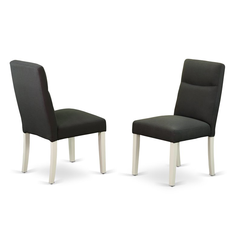 East West Furniture Monza 3-piece Wood Dining Set in White/Dark Gotham Gray
