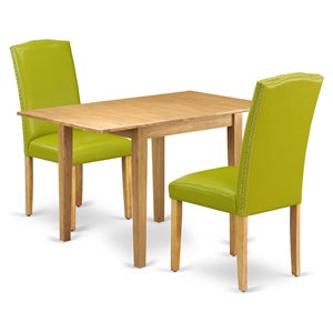 East West Furniture Norden 3-piece Traditional Wood Dining Set in Oak