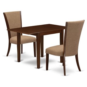 East West Furniture Norden 3-piece Wood Kitchen Set in Mahogany