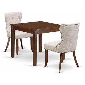 East West Furniture Oxford 3-piece Wood Dining Room Set in Mahogany