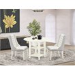 East West Furniture Sudbury 3-Piece Wood Dining Set in Linen White