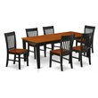 East West Furniture Quincy 7-piece Wood Dining Room Set in Black/Cherry
