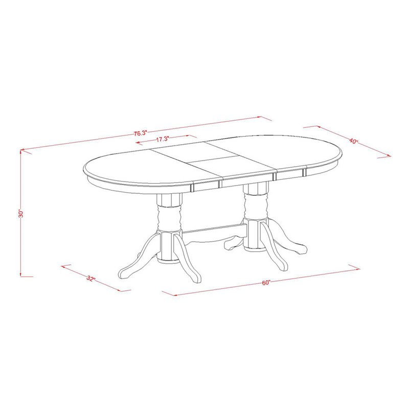 East West Furniture Vancouver 7-piece Wood Dining Table Set in Oak
