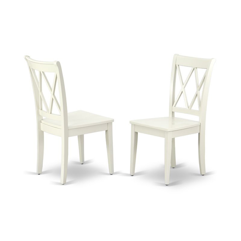 East West Furniture Vancouver 7-piece Wood Dining Room Set in Linen White