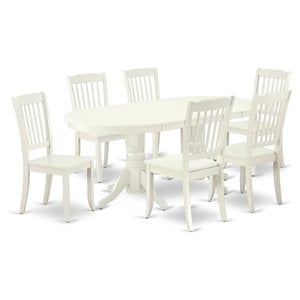 East West Furniture Vancouver 7-piece Wood Dining Table and Chair Set in White