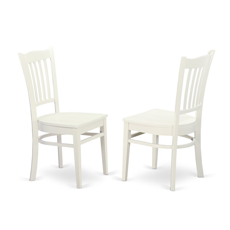 East West Furniture Vancouver 7-piece Wood Table and Dining Chair Set in White