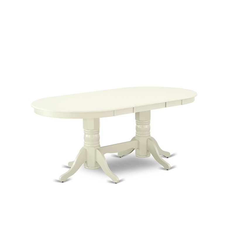 East West Furniture Vancouver 7-piece Wood Table and Dining Chairs in White