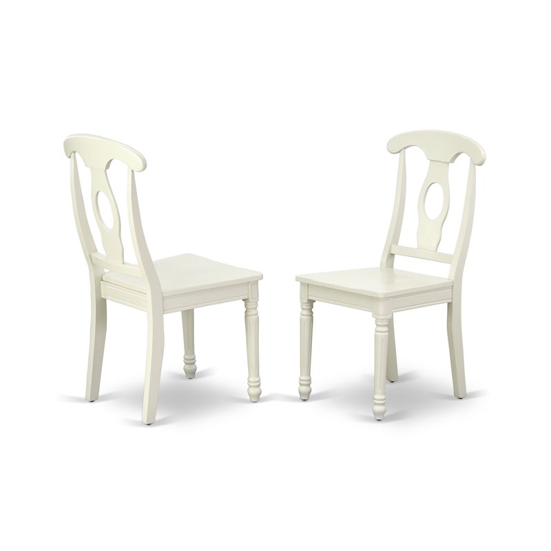 East West Furniture Vancouver 7-piece Wood Table and Dining Chairs in White