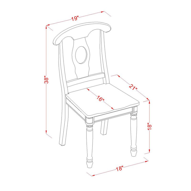 East West Furniture Vancouver 7-piece Wood Table and Dining Chairs in White