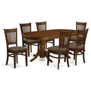 East West Furniture Vancouver 7-piece Wood Dining Table Set in Espresso