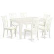 East West Furniture Weston 7-piece Wood Dining Table and Chair Set in White