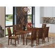 East West Furniture Dover 9-piece Wood Dining Set with Cushion Seat in Mahogany