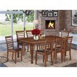 East West Furniture Dover 9-piece Wood Dining Set in Mahogany