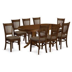 East West Furniture Vancouver 9-piece Wood Dining Table Set in Espresso