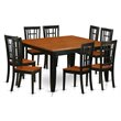East West Furniture Parfait 9-piece Wood Kitchen Table Set in Black/Cherry