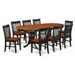 East West Furniture Plainville 9-piece Wood Table and Dining Chair Set in Black