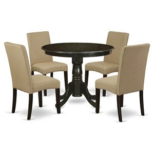 East West Furniture Antique 5-piece Wood Dining Set in Cappuccino/Brown
