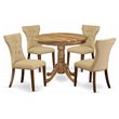 East West Furniture Antique 5-piece Wood Dining Set in Natural/Brown