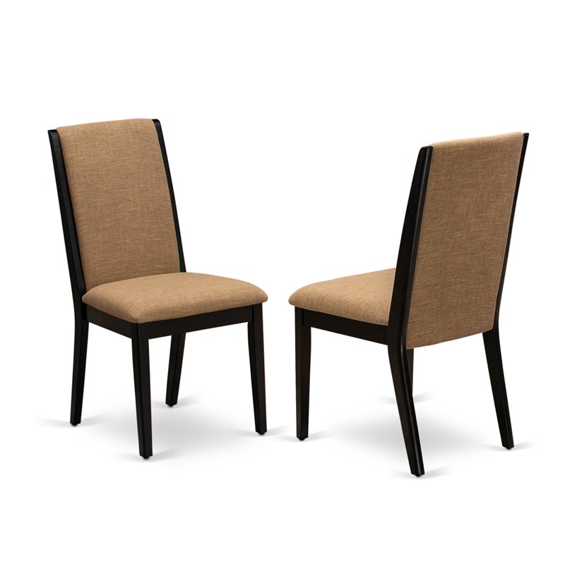 East West Furniture Lassale 5-piece Wood Dining Table and Chairs in Brown