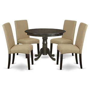 East West Furniture Hartland 5-piece Wood Dining Set in Cappuccino