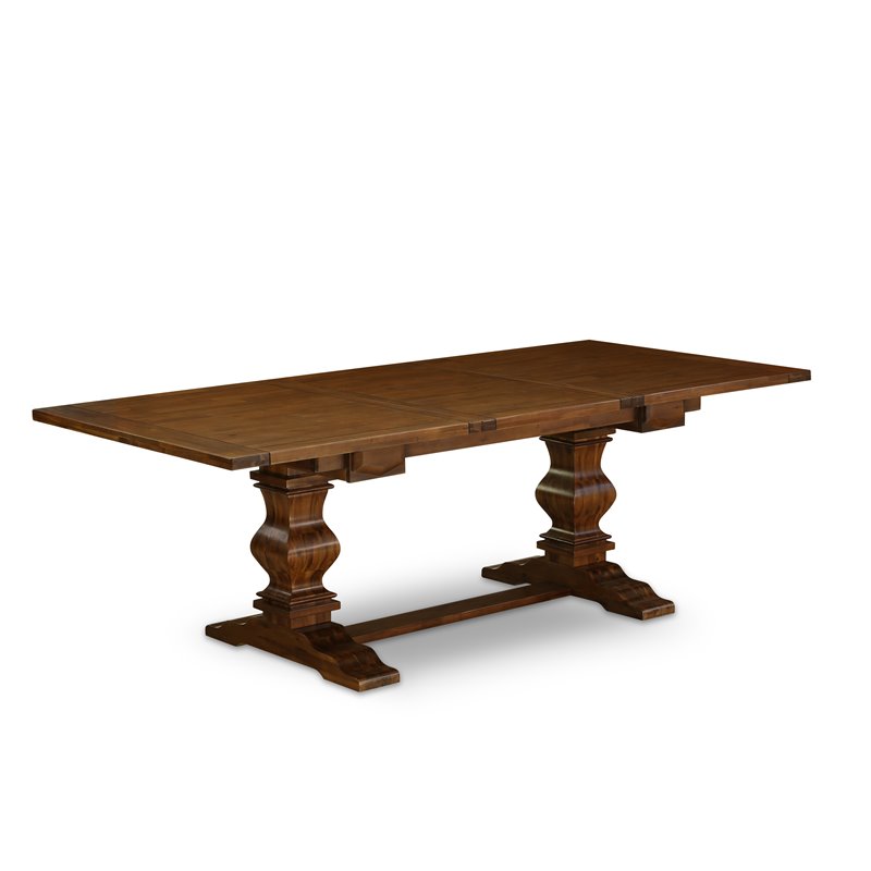 East West Furniture Lassale 5-piece Wood Dining Set in Walnut/Gray