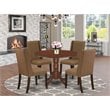 East West Furniture Dublin 5-piece Wood Dining Set in Mahogany/Brown Beige