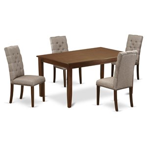 East West Furniture Dudley 5-piece Wood Dining Set with High Back in Mahogany