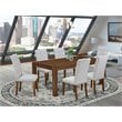 East West Furniture Lismore 7-piece Wood Dining Set in Walnut/Gray
