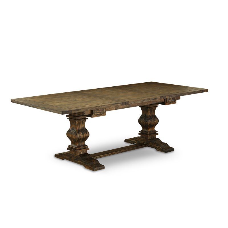 East West Furniture Lassale 5-piece Wood Dining Set in Jacobean Brown