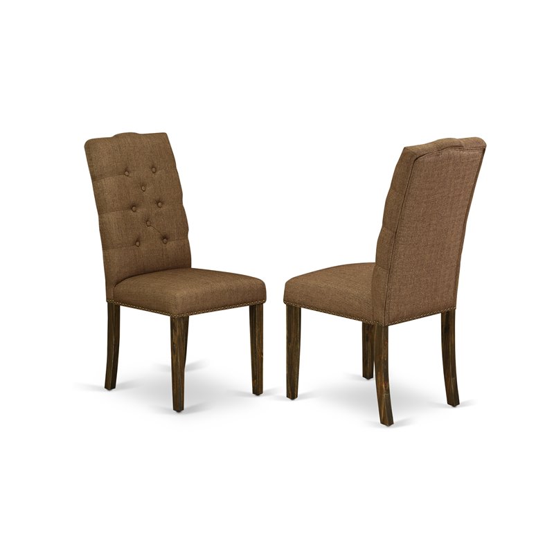 East West Furniture Lassale 5-piece Wood Dining Set in Walnut/Brown Beige