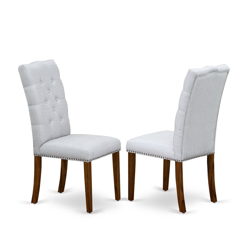 East West Furniture Lassale 5-piece Wood Dining Table and Chairs in Walnut