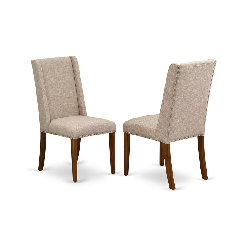 East West Furniture Lassale 5-piece Wood Dining Set in Jacobean Brown/Clay