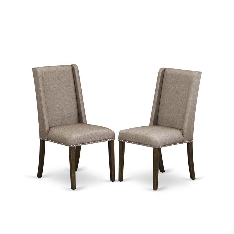 East West Furniture Lassale 5-piece Wood Dining Set in Walnut/Dark Khaki
