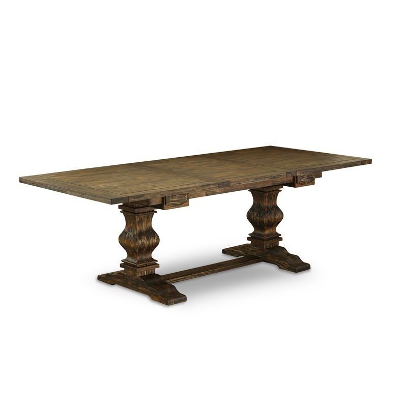 East West Furniture Lassale 5-piece Wood Dining Room Set in Jacobean Brown