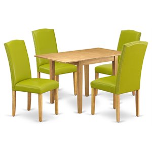East West Furniture Norden 5-piece Traditional Wood Dining Set in Oak