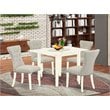 East West Furniture Norden 5-piece Wood Kitchen Set in Linen White