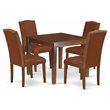 East West Furniture Oxford 5-piece Wood Dining Table Set in Mahogany