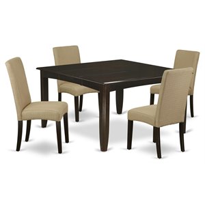 East West Furniture Parfait 5-piece Wood Dining Set in Cappuccino/Brown