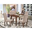 East West Furniture Norfork 5-piece Wood Dining Set in Mahogany/Light Fawn