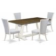 East West Furniture V-Style 5-piece Kitchen Set in Linen White