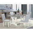 East West Furniture V-Style 5-piece Kitchen Table Set in Linen White