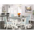 East West Furniture V-Style 5-piece Dining Set w/ Rectangular Top in White