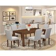 East West Furniture Lismore 7-piece Wood Dining Set in Natural/Doeskin