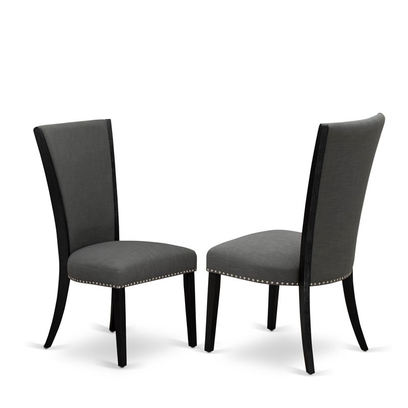 East West Furniture X-Style 6-piece Wood Dining Set in Black/Gray